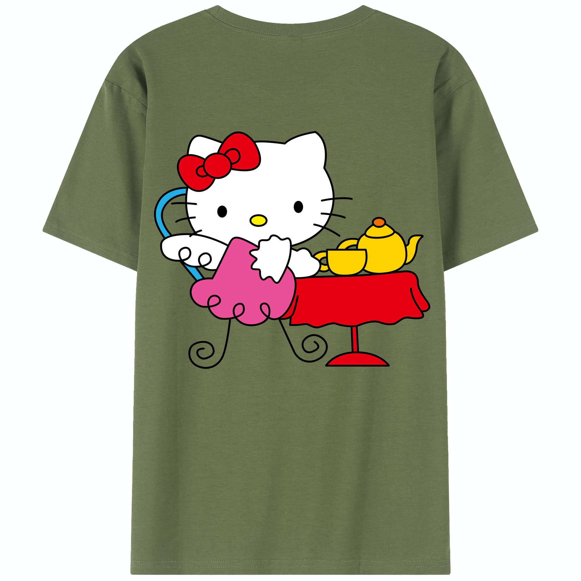 （画像用） Hello Kitty ハローキティ 綿100％半袖Tシャツ（背面プリント）
